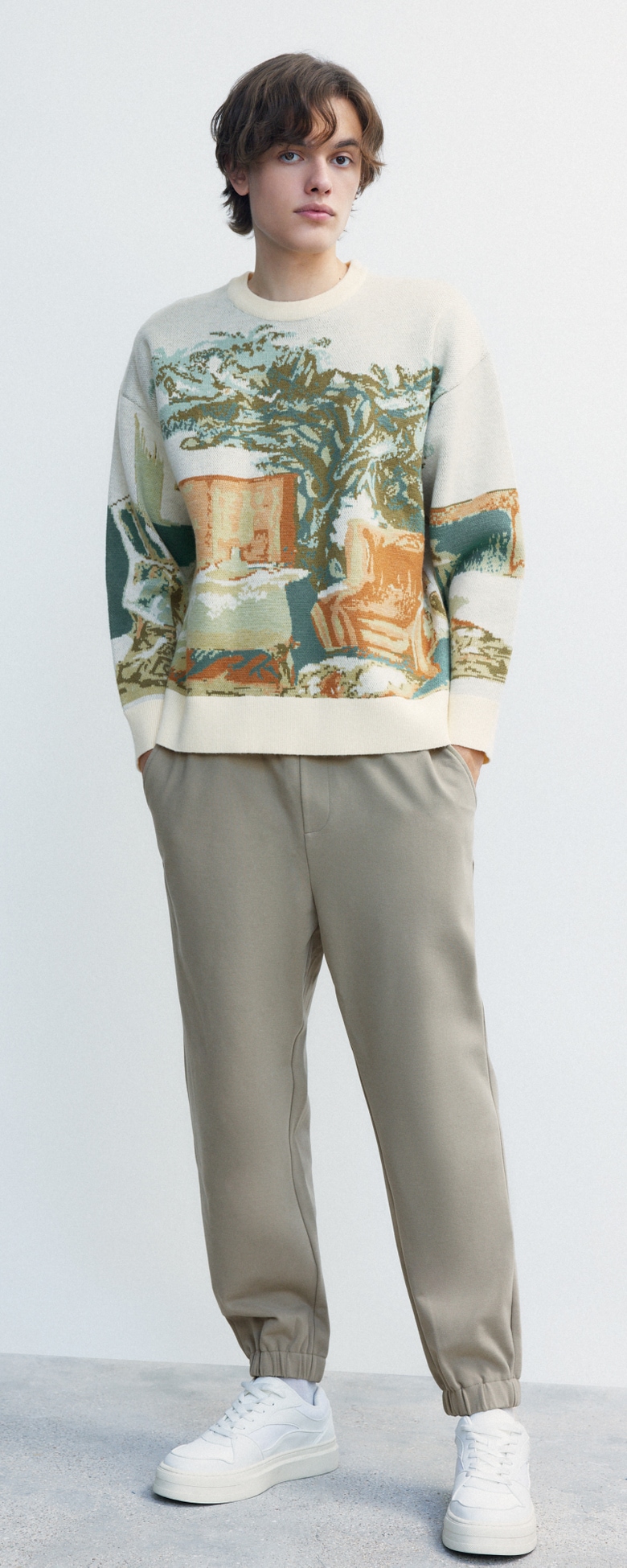 メンズ ルーズ 厚手 セーター アート カジュアル ユニークなデザイン 個性的なデザイン XS S M L XL 個性的 トップス ニットソー 袖あり 長袖 きれいめ シンプル 大人 上品 pattayablatt.com