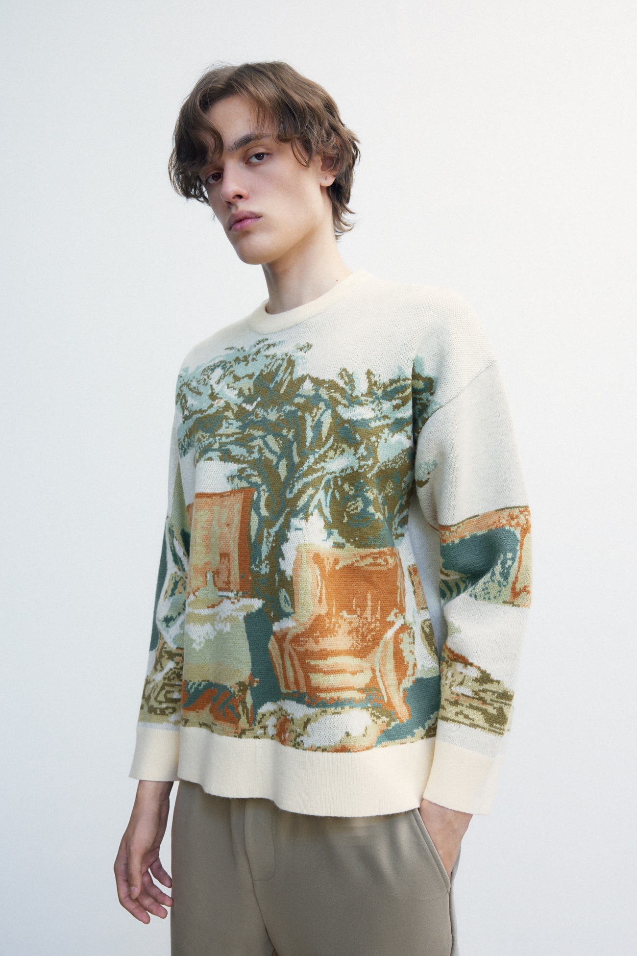 メンズ ルーズ 厚手 セーター アート カジュアル ユニークなデザイン 個性的なデザイン XS S M L XL 個性的 トップス ニットソー 袖あり 長袖 きれいめ シンプル 大人 上品 pattayablatt.com