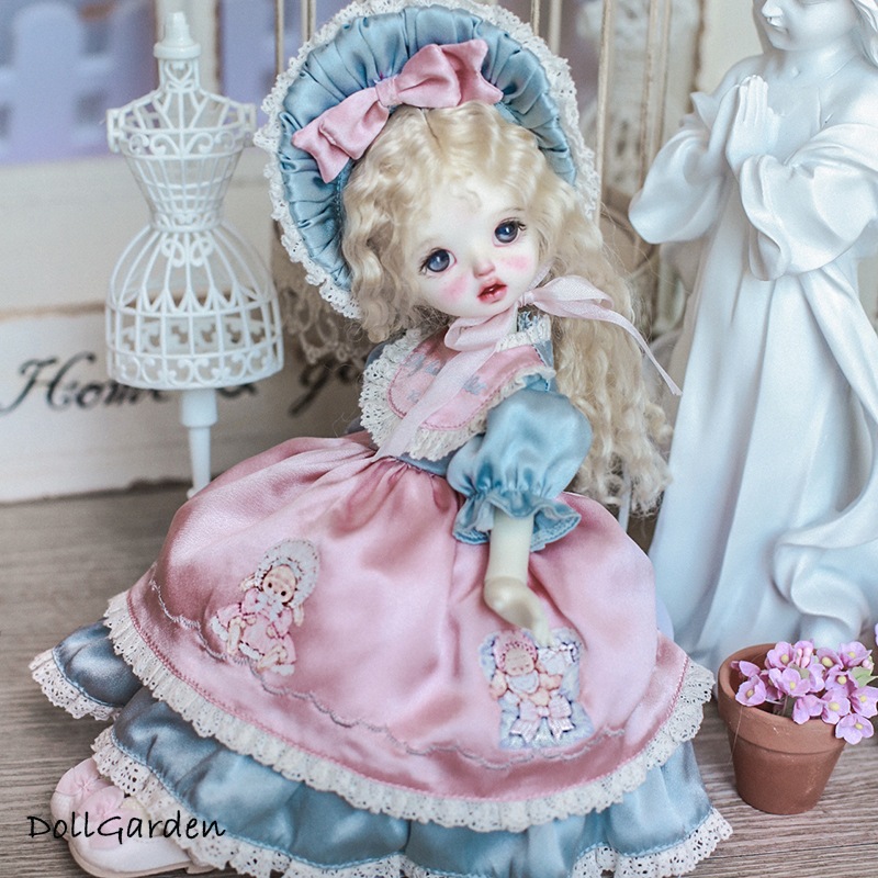 BJD ドール服 1/6 可愛いyosd洋服 『シルク兎』 ワンピースセット 帽子 幼SDサイズ球体関節人形用衣装セット BJD ドール服 1/6 可愛いyosd洋服 『シルク兎』 ワンピースセット 帽子 幼SDサイズ球体関節人形用衣装セット