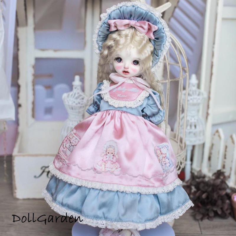 BJD ドール服 1/6 可愛いyosd洋服 『シルク兎』 ワンピースセット 帽子 幼SDサイズ球体関節人形用衣装セット BJD ドール服 1/6 可愛いyosd洋服 『シルク兎』 ワンピースセット 帽子 幼SDサイズ球体関節人形用衣装セット