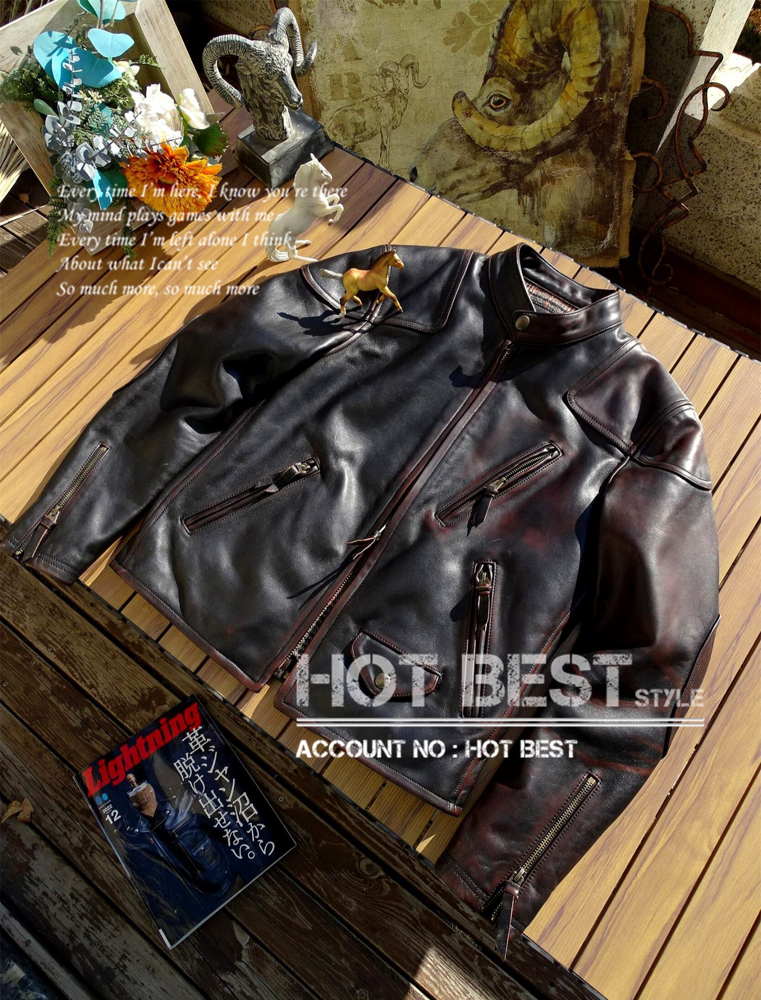 1.2mm 茶芯ホースハイド 50s パテッド シングルライダース ギフト メンズ 革ジャン 通勤 レザージャケット PADDED 植物鞣し 馬革 1.2mm 茶芯ホースハイド 50s パテッド シングルライダース ギフト メンズ 革ジャン 通勤 レザージャケット PADDED 植物鞣し 馬革