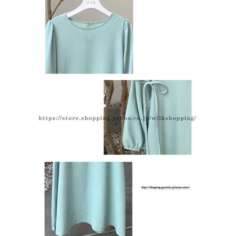 【短納期】夏 ワンピース 五分袖 シフォンワンピース リボン付き Aラインワンピース 無地大人 ゆったり 卒業式 入学式 二次会 お呼ばれ ロングワンピース 30代40代