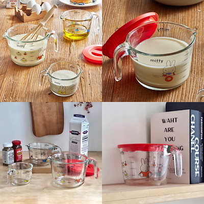Qoo10] エジリー ミッフィー 耐熱 ガラス 計量カップ 3