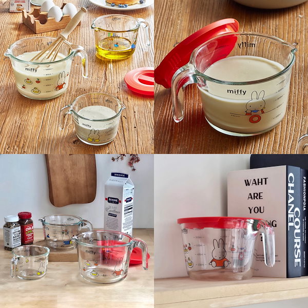 Qoo10] エジリー ミッフィー 耐熱 ガラス 計量カップ 3
