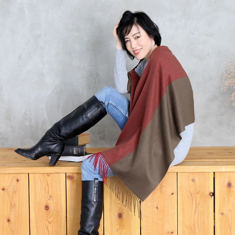 [Filomo]アラシャンカシミヤ100％大判マフラーストール