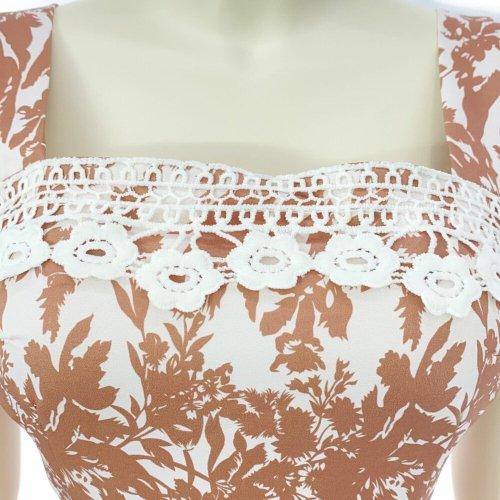 キャバドレス ナイトドレス ミディアムドレス ノースリーブ ワンピース スクエアネック ケミカルレース花柄 ボタニカル レディース グラシア