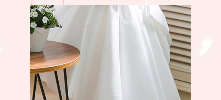 ドレス 子ども フリルの袖 超ボリューム【商品到着後レビューを書いて靴下２足【M1足+XL1足】ベビードレス ピアノ 発表会 大きいリボン 子供フォーマルドレス フラワーガール ホワイト 女の子花ドレ