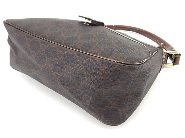 グッチ GUCCI ハンドバッグ レディース GGプラス ブラウン×ブロンズ系 PVC×エナメルレザー 訳あり セール 【中古】 T808 . グッチ GUCCI ハンドバッグ レディース GGプラス ブラウン×ブロンズ系 PVC×エナメルレザー 訳あり セール 【中古】 T808 .