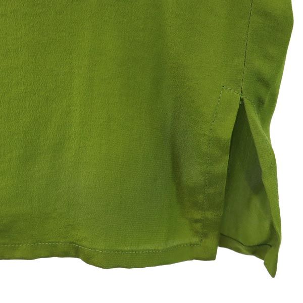 90s オールド シルク 長袖 シャツ 8 グリーン系 ブラウス レディース