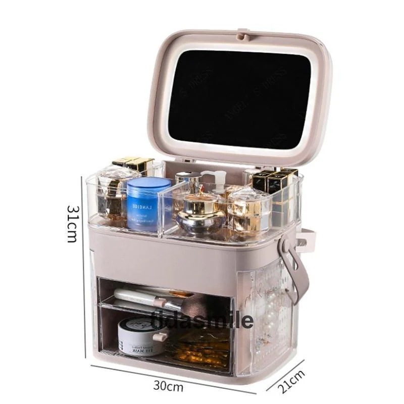 メイクボックス コスメボックス 鏡付き 化粧品収納 多機能 持ち運び 小物入れ 防塵 防水 美容 大容量 卓上収納 アクセサリー プレゼント 洗面所-60 メイクボックス コスメボックス 鏡付き 化粧品収納 多機能 持ち運び 小物入れ 防塵 防水 美容 大容量 卓上収納 アクセサリー プレゼント 洗面所-60