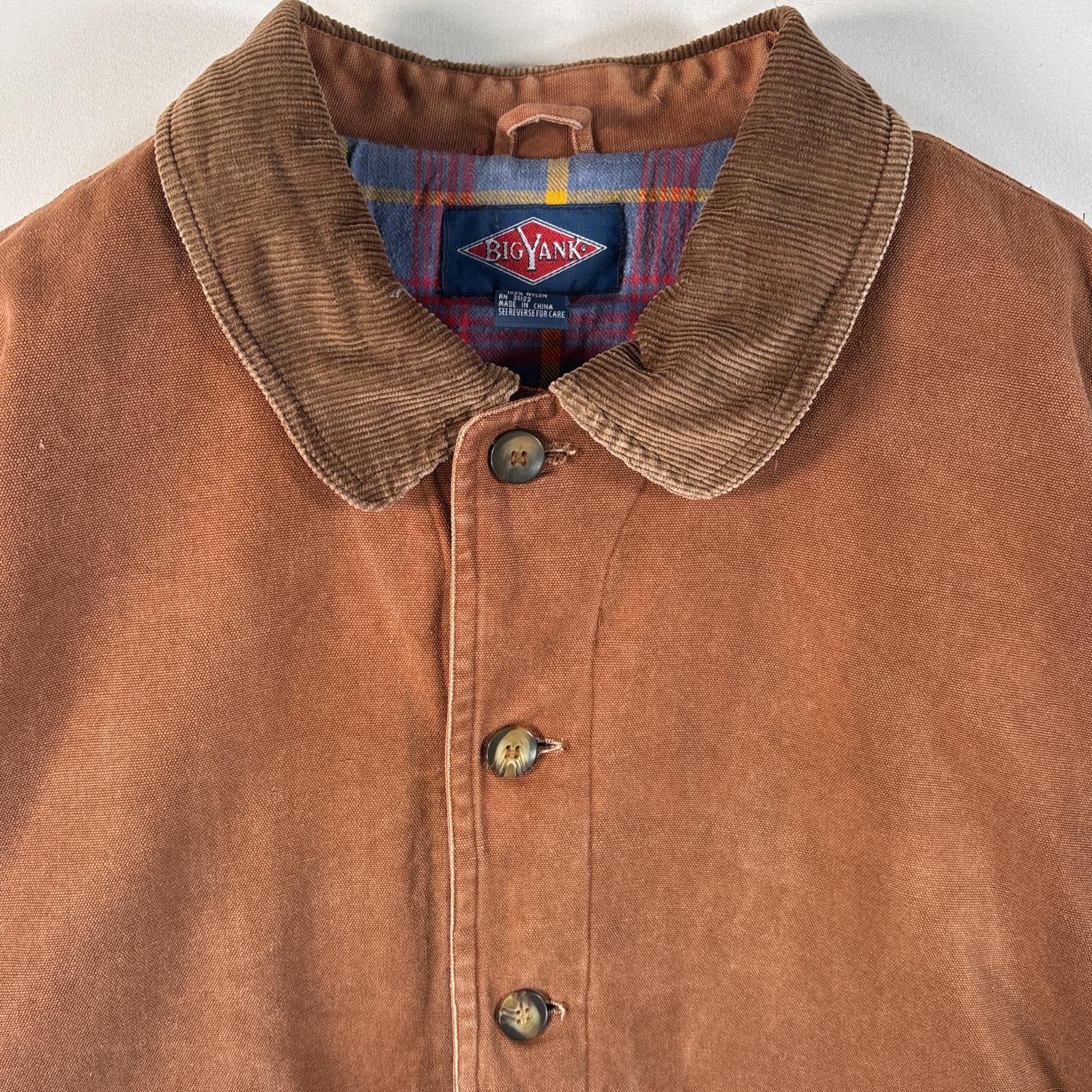 古着 90s/90年代 ビッグヤンク BIG YANK ダック ハンティングジャケット カバーオール 裏地チェック 大きいサイズ XL ブラウン系 メンズ 古着 90s/90年代 ビッグヤンク BIG YANK ダック ハンティングジャケット カバーオール 裏地チェック 大きいサイズ XL ブラウン系 メンズ