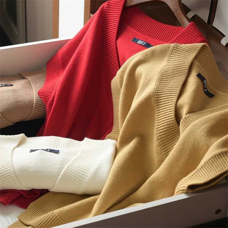 トップス人気おすすめおしゃれ 激安 安い プチプラ カーディガン ニット セーター コーディガン ベスト 肩出し 半袖 ベスト とろみ ビックシルエット ざっくり ぶかぶか Vネック wto