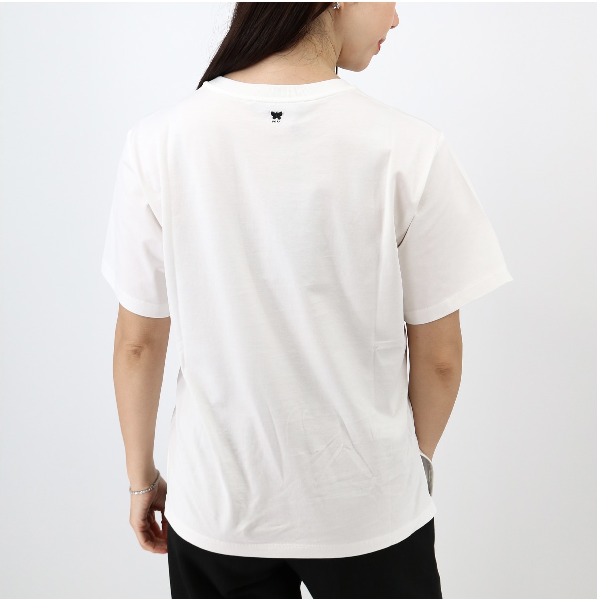 ウィークエンド CABINA カビーナ コットン ジャージー Tシャツ レディース SS TEE クルーネック ロゴスパンコール 半袖 ブランド 白