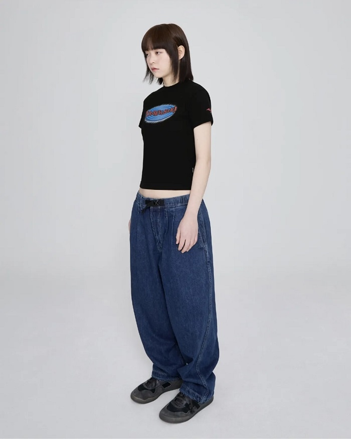 Y.E.S Web ロゴ Tシャツ クロップド丈 韓国人気 ユニセックス ストリート カジュアル おしゃれ シンプル トレンド 半袖トップス