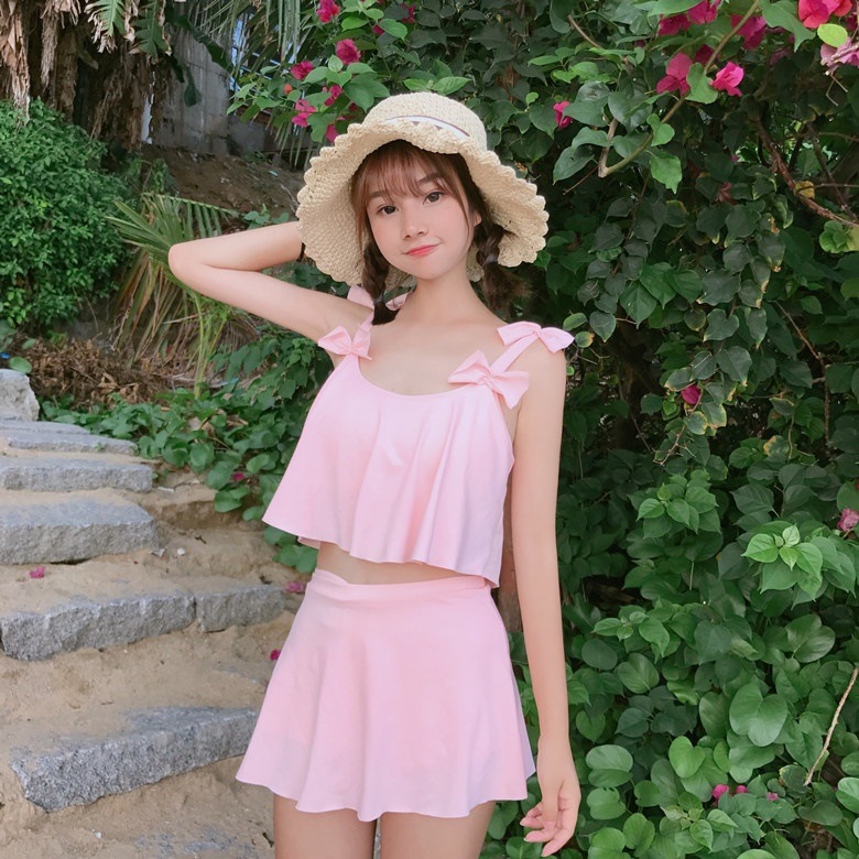 4112.肩リボン フレアタンキニ(ピンク)2019 春夏 海 プール BBQ 温泉 スパ かわいい 4112.肩リボン フレアタンキニ(ピンク)2019 春夏 海 プール BBQ 温泉 スパ かわいい