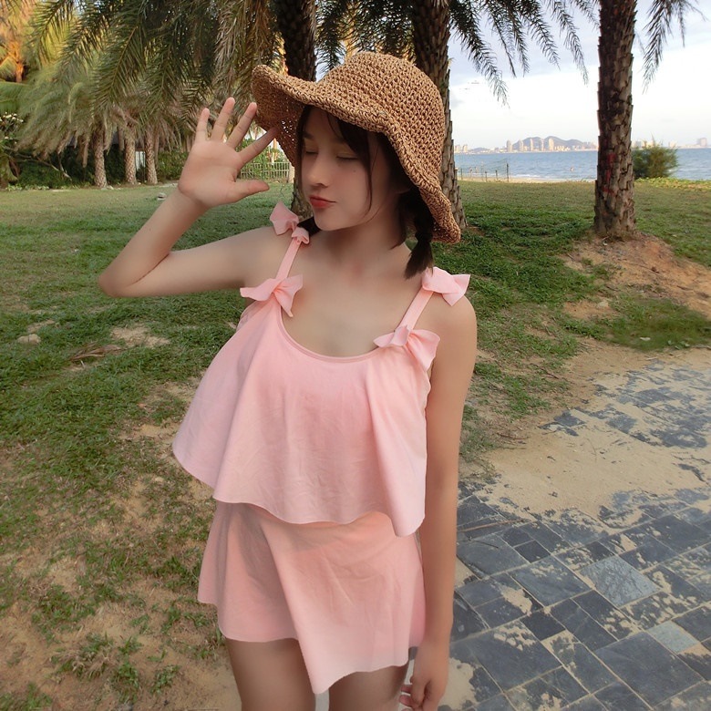 4112.肩リボン フレアタンキニ(ピンク)2019 春夏 海 プール BBQ 温泉 スパ かわいい 4112.肩リボン フレアタンキニ(ピンク)2019 春夏 海 プール BBQ 温泉 スパ かわいい