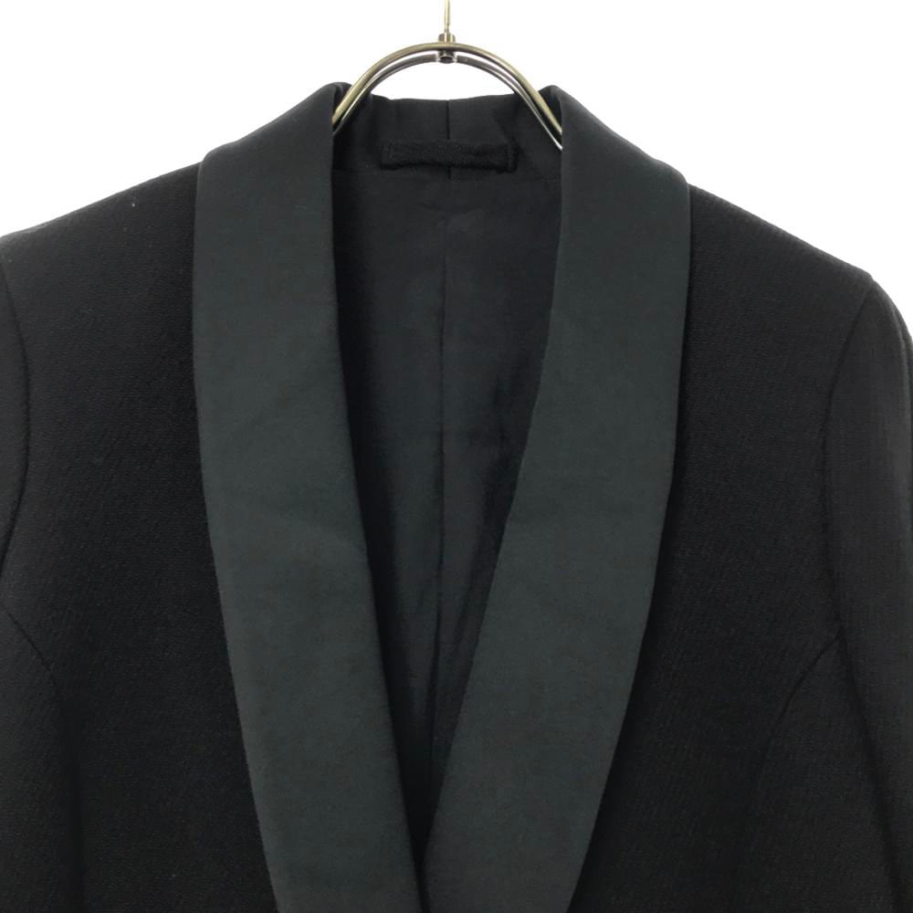 未使用 イタリア製 ウールブレンド チェスターコート 36 ブラック ブートニエール付き タグ付き レディース 未使用 イタリア製 ウールブレンド チェスターコート 36 ブラック ブートニエール付き タグ付き レディース