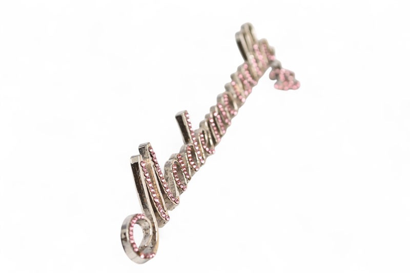 ブローチ ピンブローチ マドモアゼル/ロゴ ラインストーン ココ シルバー/ローズ 02【中古】 ブローチ ピンブローチ マドモアゼル/ロゴ ラインストーン ココ シルバー/ローズ 02【中古】