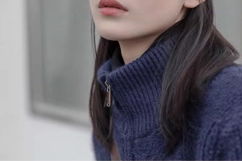 レディース トップス ジャケット ニット カーディガン 長袖 ハイネック Iライン フェミニン ファスナー 前開き ニット かわいい 大人可愛い きれいめ シンプル カジュアル 上品 おしゃれ