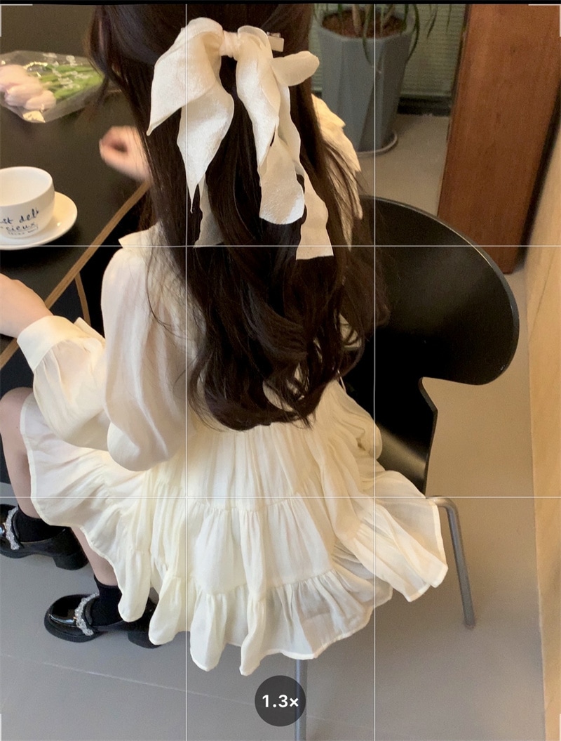 ミニワンピース トップス スイート ガーリー ラブリー ベージュ ショート丈 袖あり 長袖