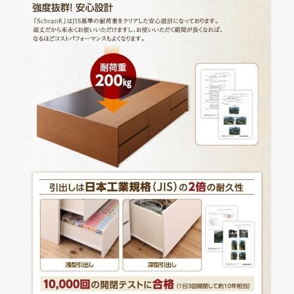 大容量 チェストベッド セミダブル ヘッドレスベッド スライドレール引き出し 収納 コンパクト 省スペース シンプル フレーム単品