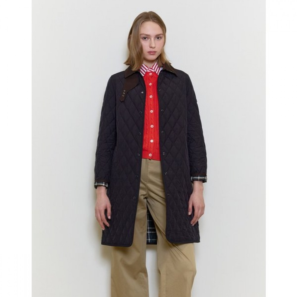 [25SS] クラシックロングキルトジャンパーネイビー HSJU5AC12N2