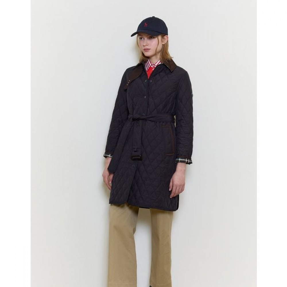 [25SS] クラシックロングキルトジャンパーネイビー HSJU5AC12N2