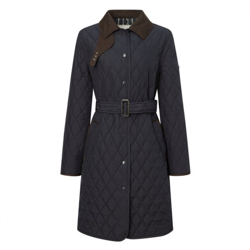 [25SS] クラシックロングキルトジャンパーネイビー HSJU5AC12N2