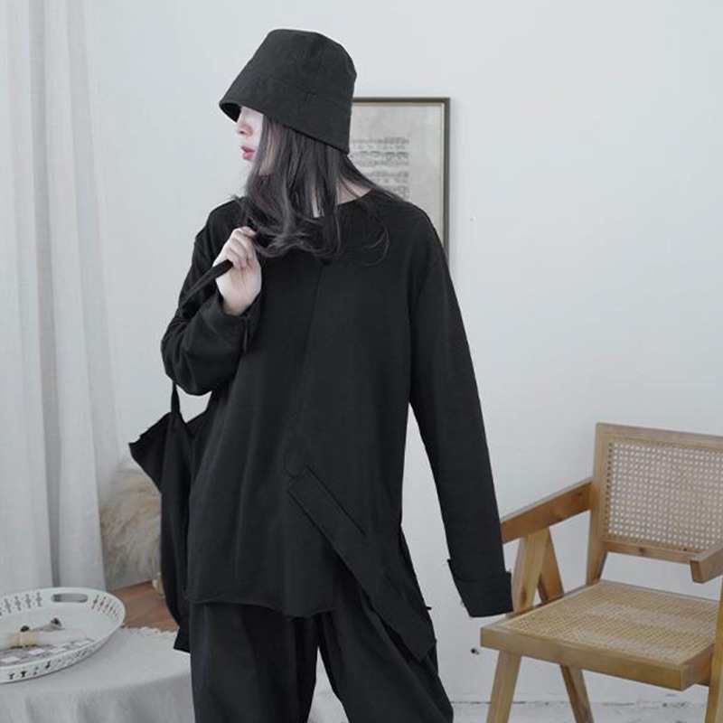 レディース長袖セーター無地シンプルカジュアル春と秋ニューブラックスリムスタイルファッションレディース長袖プルオーバーセーター多目的ファッションルーズラージサイズ婦人服