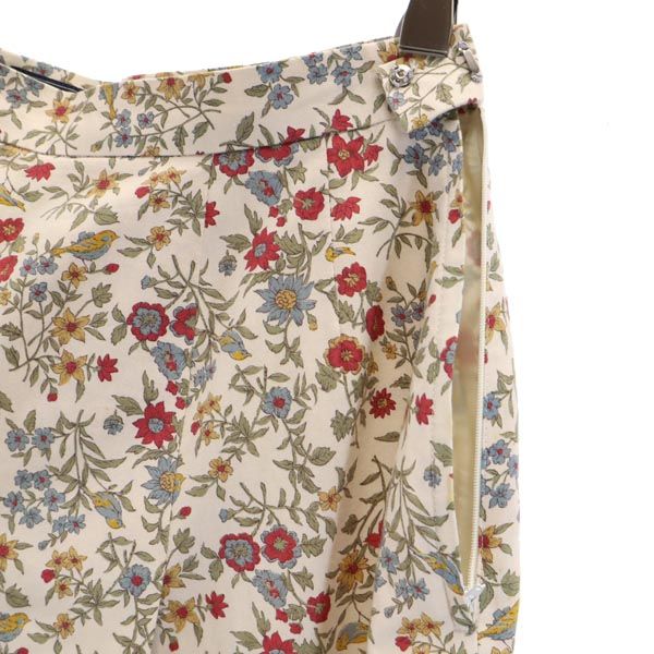 バーバリーズ 90s 花柄 ミモレ丈 フレアスカート 11AR ベージュ系