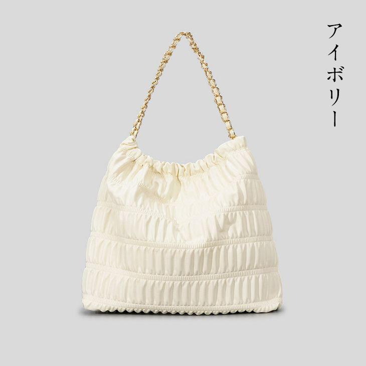 【期間限定】ギャザーチェーンバッグ ポーチ付き ショルダー トート エコレザー 鞄 大人可愛い 【akb308-089】【予約販売:15-20日】60込 【期間限定】ギャザーチェーンバッグ ポーチ付き ショルダー トート エコレザー 鞄 大人可愛い 【akb308-089】【予約販売:15-20日】60込