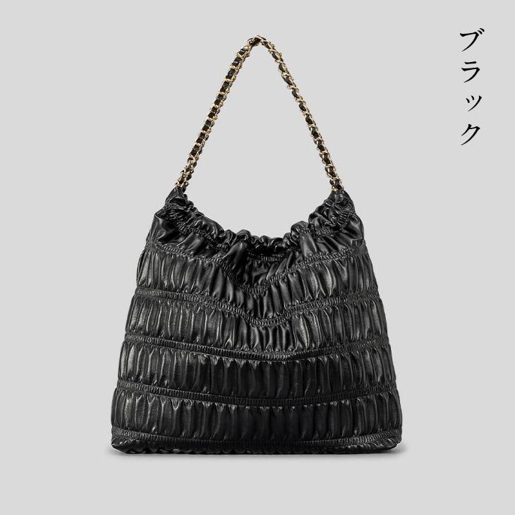 【期間限定】ギャザーチェーンバッグ ポーチ付き ショルダー トート エコレザー 鞄 大人可愛い 【akb308-089】【予約販売:15-20日】60込 【期間限定】ギャザーチェーンバッグ ポーチ付き ショルダー トート エコレザー 鞄 大人可愛い 【akb308-089】【予約販売:15-20日】60込