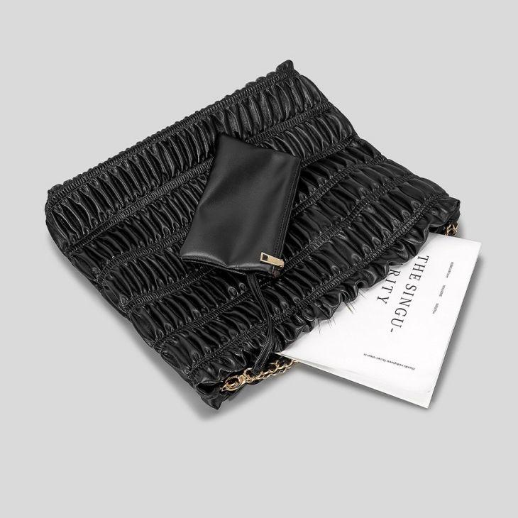 【期間限定】ギャザーチェーンバッグ ポーチ付き ショルダー トート エコレザー 鞄 大人可愛い 【akb308-089】【予約販売:15-20日】60込 【期間限定】ギャザーチェーンバッグ ポーチ付き ショルダー トート エコレザー 鞄 大人可愛い 【akb308-089】【予約販売:15-20日】60込