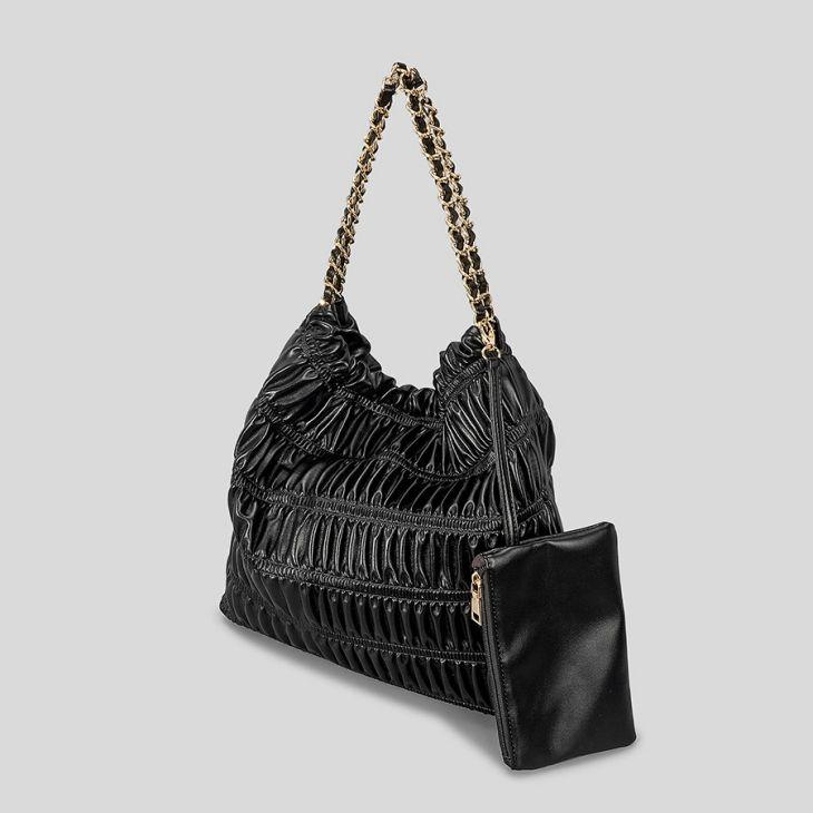 【期間限定】ギャザーチェーンバッグ ポーチ付き ショルダー トート エコレザー 鞄 大人可愛い 【akb308-089】【予約販売:15-20日】60込 【期間限定】ギャザーチェーンバッグ ポーチ付き ショルダー トート エコレザー 鞄 大人可愛い 【akb308-089】【予約販売:15-20日】60込