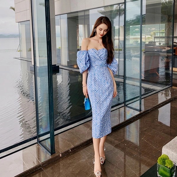 高評価多数キャバ嬢ドレス タイトドレス パーティードレス 韓国 ナイトドレス ワンピース プチプラ オフショルダー ベアトップ ミドル ドレス キャバドレス ヘンリーボーン 半袖 春 夏 秋 冬 ミド
