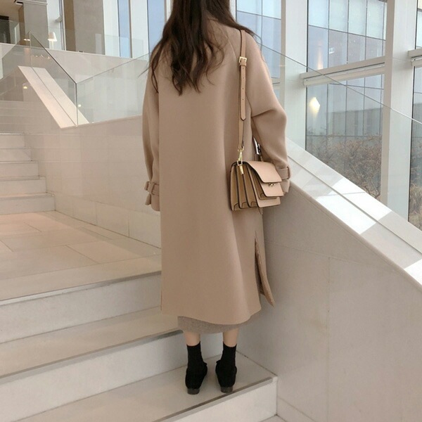 しもページ M チェスターコート レディース ロング 韓国風 ロング冬