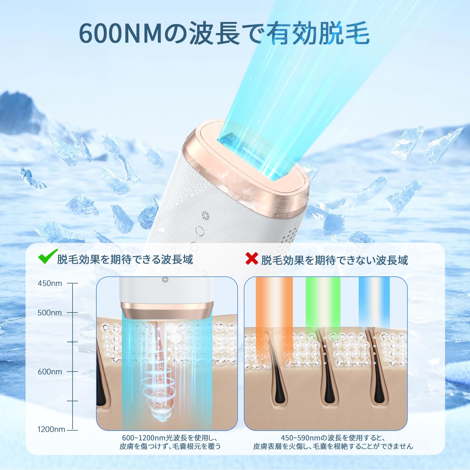 ️大特価️ 脱毛器　冷感　IPL光　vio対応　5段階調節　美肌機能　ムダ毛ケア YUNDOO 脱毛器 冷感だつもうき 2024最新サロン級IPL脱毛器