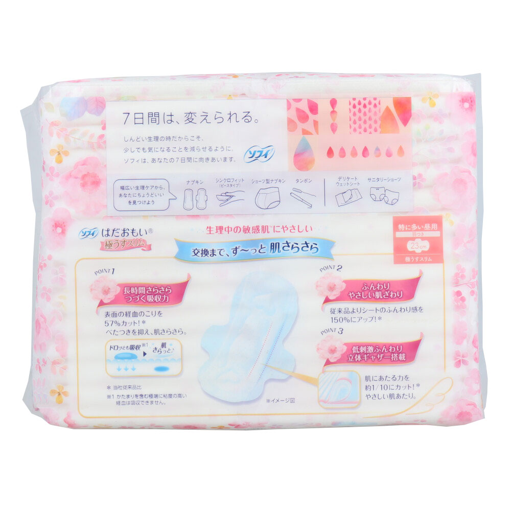 生理用ナプキン ユニ・チャーム はだおもい 極うすスリム 特に多い昼用 羽つき 23cm 30個入り X5パック 生理用ナプキン ユニ・チャーム はだおもい 極うすスリム 特に多い昼用 羽つき 23cm 30個入り X5パック