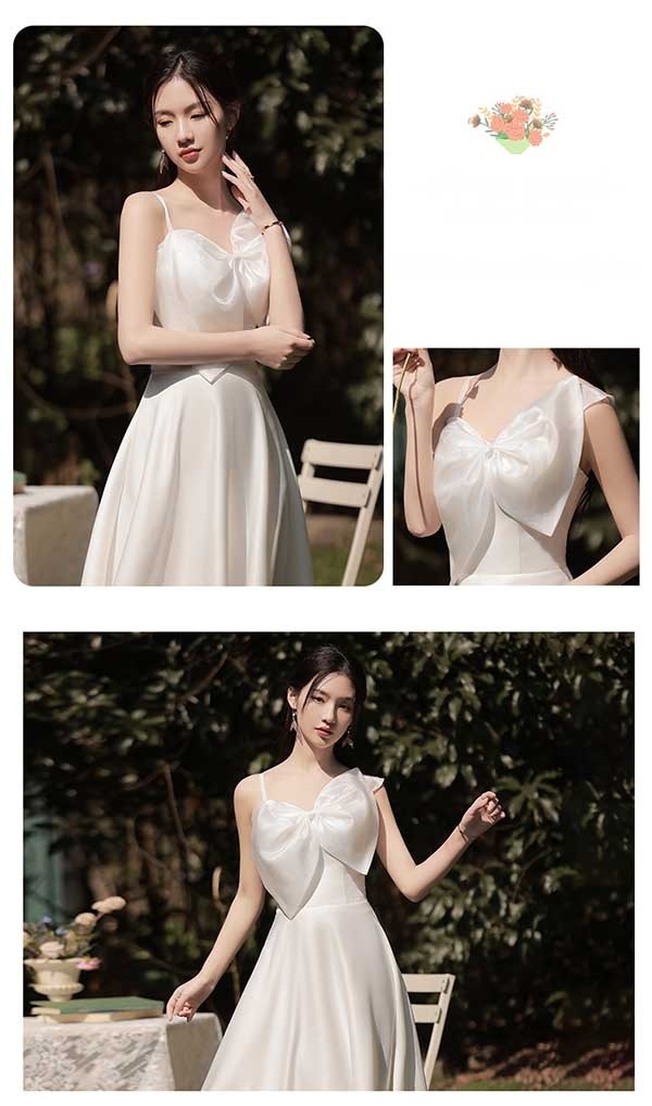 ミモレ丈 ロング丈 ホワイト 白 二次会 ブライズメイド ドレス 小さいサイズ 大きいサイズ 結婚式 体型カバー 半袖 フリル 謝恩会 二次会 卒業式 花嫁 ピアノ 発表会 ドレス 演奏会 20代 3