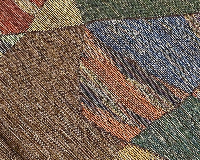 袋帯 正絹 綾彩 幾何模様 袋帯 美品 リサイクル 袋帯 正絹 綾彩 幾何模様 袋帯 美品 リサイクル