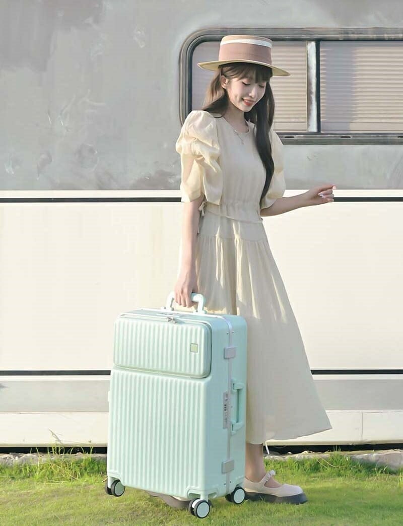 スーツケース フロントオープン 機内持ち込み Sサイズ Mサイズ キャリーケース 旅行カバン キャリーバッグ 軽量 TSAロック おしゃれ キャリーケース 出張 修学旅行かわいい
