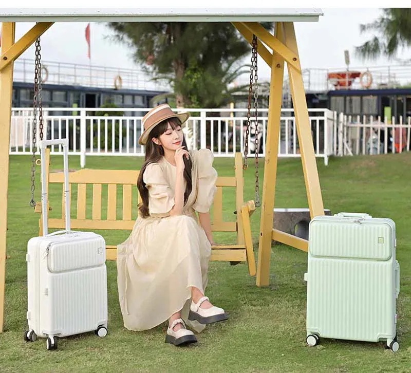 スーツケース フロントオープン 機内持ち込み Sサイズ Mサイズ キャリーケース 旅行カバン キャリーバッグ 軽量 TSAロック おしゃれ キャリーケース 出張 修学旅行かわいい