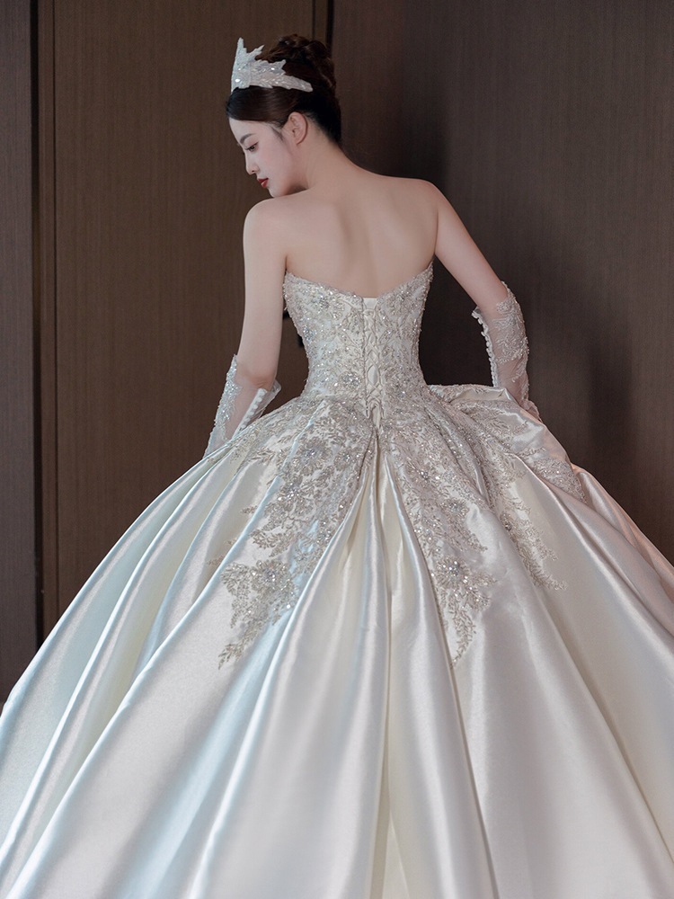 【高.品.質】2024作高級感気質ワンピース結婚式ドレス花嫁ロングドレス結婚式ワンピース韓国ファッションパーティードレスウェディングドレス白