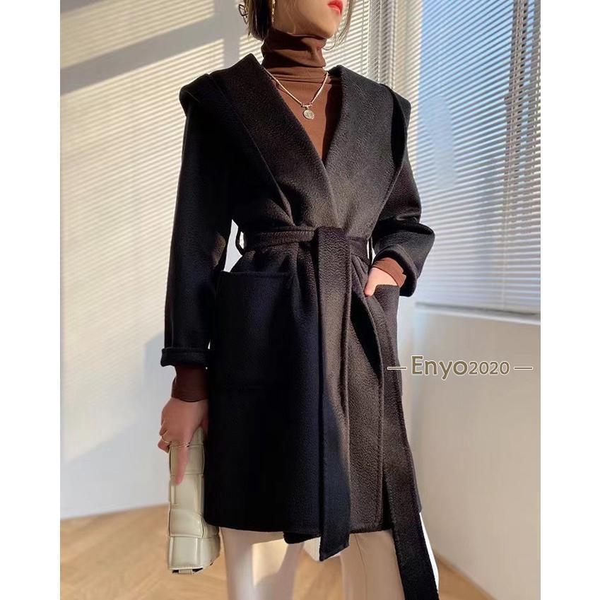 ウールコート ウール コート レディース ロングコート アウター ダブルフェイス チェスターコート フード付き フード ウエストベルト シンプル ベーシック