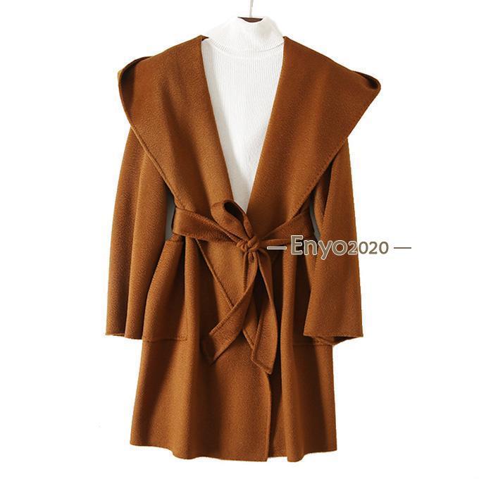 ウールコート ウール コート レディース ロングコート アウター ダブルフェイス チェスターコート フード付き フード ウエストベルト シンプル ベーシック