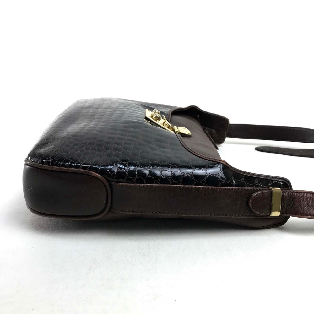 BALLY バリー ショルダーバッグ ワンショルダー クロコ型押し