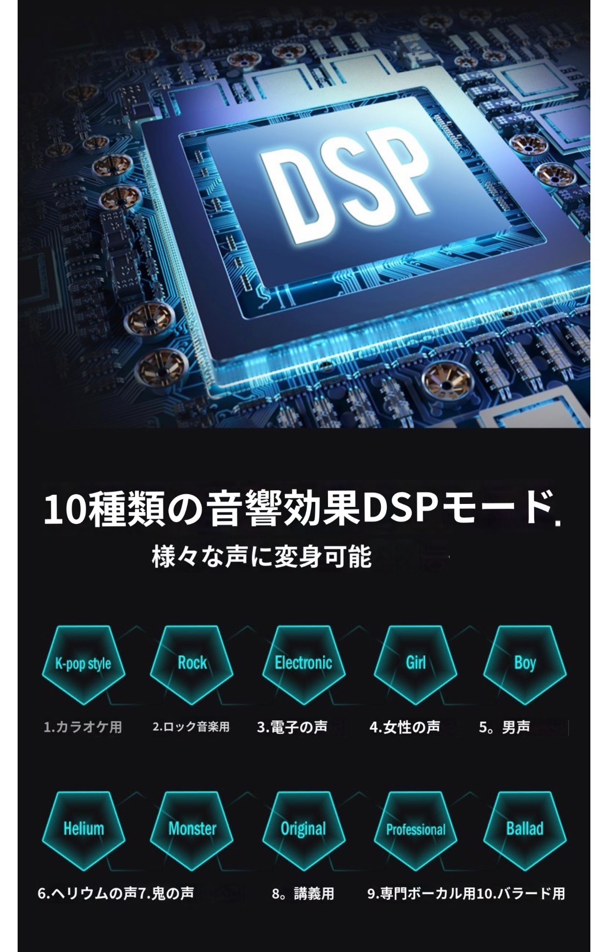 [penton]ペントン高出力20WBluetooth5.0ウーファーワイヤレスマイク+ハードケースセットカラオケマイクBluetooth カラオケマイク