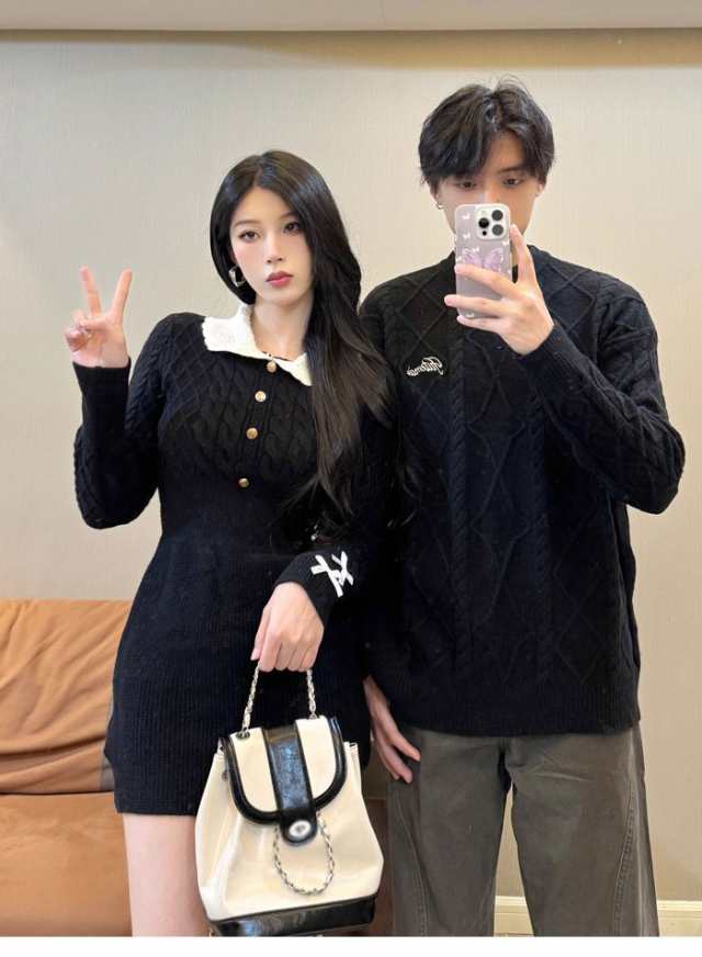 【 2025】トップス メンズ レディース セーター ニット ペアルック リンクコーデ お揃い 長袖 ブラック ニットワンピース ニットワンピ 秋冬 クリスマス 誕生日 プレゼント お友達 おしゃれ 【 2025】トップス メンズ レディース セーター ニット ペアルック リンクコーデ お揃い 長袖 ブラック ニットワンピース ニットワンピ 秋冬 クリスマス 誕生日 プレゼント お友達 おしゃれ