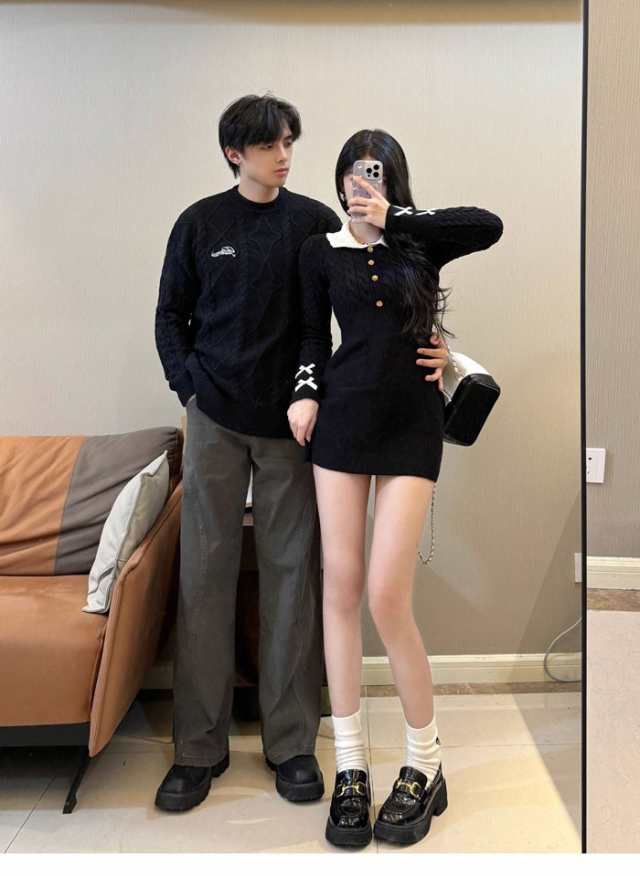 【 2025】トップス メンズ レディース セーター ニット ペアルック リンクコーデ お揃い 長袖 ブラック ニットワンピース ニットワンピ 秋冬 クリスマス 誕生日 プレゼント お友達 おしゃれ 【 2025】トップス メンズ レディース セーター ニット ペアルック リンクコーデ お揃い 長袖 ブラック ニットワンピース ニットワンピ 秋冬 クリスマス 誕生日 プレゼント お友達 おしゃれ