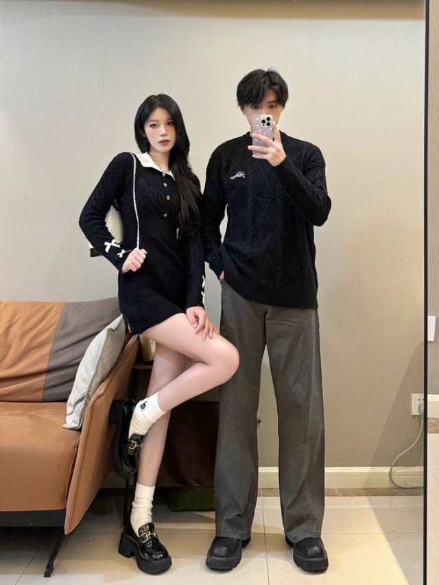 【 2025】トップス メンズ レディース セーター ニット ペアルック リンクコーデ お揃い 長袖 ブラック ニットワンピース ニットワンピ 秋冬 クリスマス 誕生日 プレゼント お友達 おしゃれ 【 2025】トップス メンズ レディース セーター ニット ペアルック リンクコーデ お揃い 長袖 ブラック ニットワンピース ニットワンピ 秋冬 クリスマス 誕生日 プレゼント お友達 おしゃれ